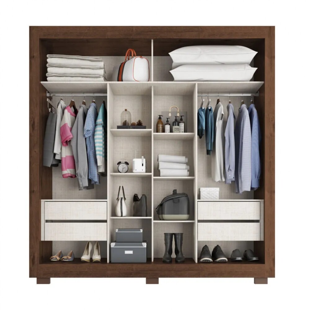 Ropero 2 Puertas Corredizas - Titanium Oscuro