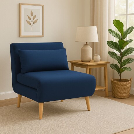 Sillon cama Trifold 1 cuerpo Azul