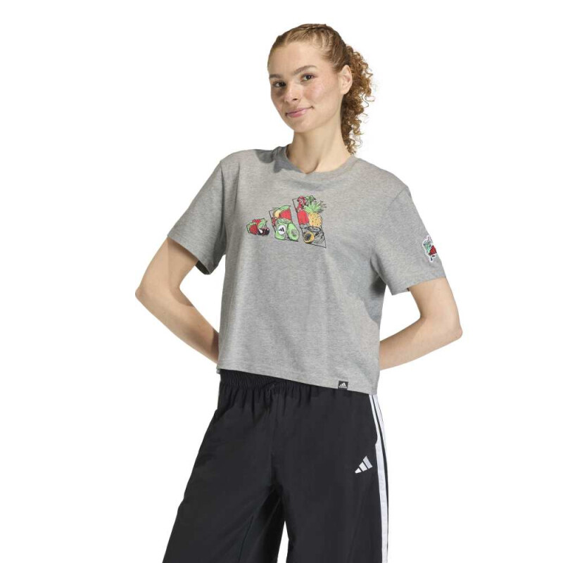 REMERA ADIDAS W FOOD CRO Mujer KA5074 Gris Claro