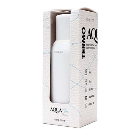 Termo Bala Aqua Acero Inox Doble Pared 750Ml 24Hs Frío Calor Blanco