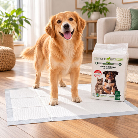 Set X10 Pañales Entrenamiento Perros 60x90 Adhesivos Venere Blanco