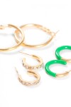 Set de aros strass dorado