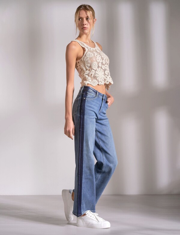 Jean Wid Leg Con Franja Lateral JEAN