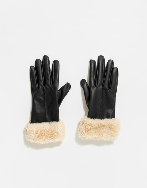 Guantes Varios Guantes Con Puños Peluditos - Negro
