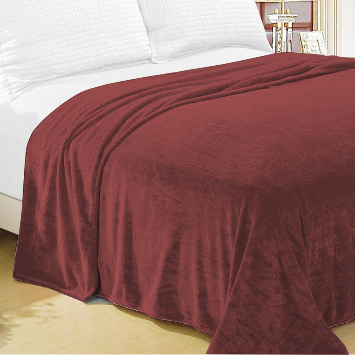 Frazada Flannel 2 Plazas Home Class 200 x 240 cm - BORDO 