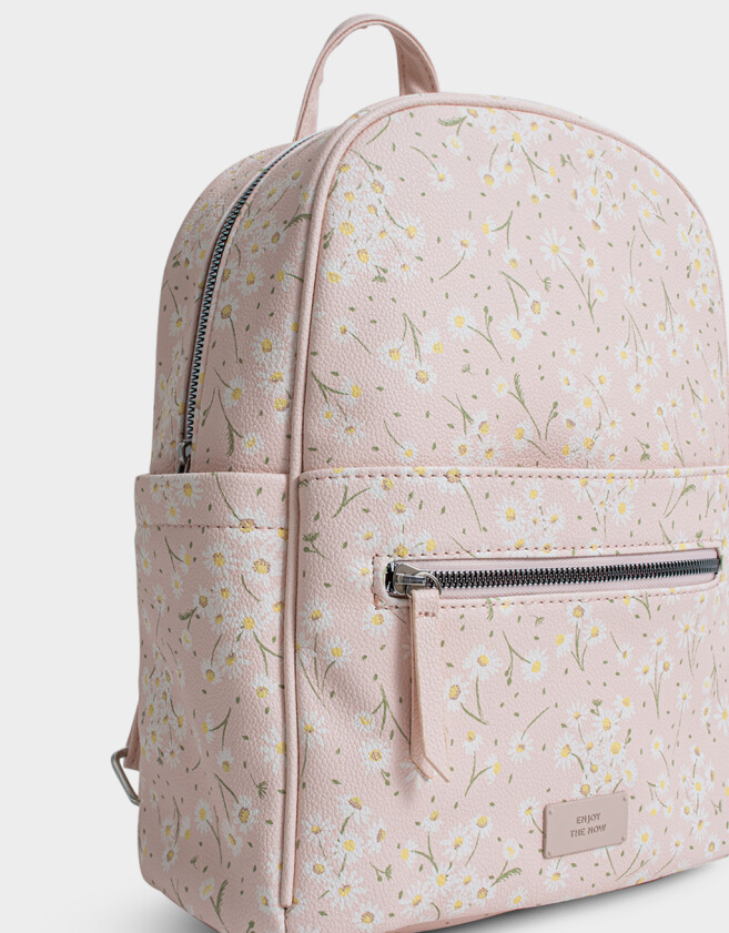Mochilas Urbanas Estampados Mochila Cuerina Margaritas - Estampado Flores