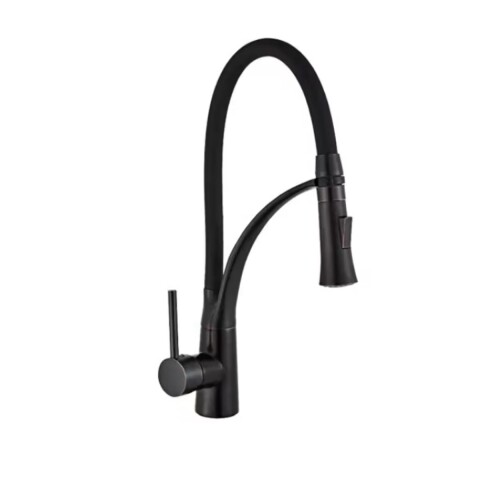 Grifería de cocina Monocomando de mesada Chef Pico goma móvil Negro Mate Grifería De Cocina Monocomando De Mesada Chef Pico Goma Móvil Negro Mate