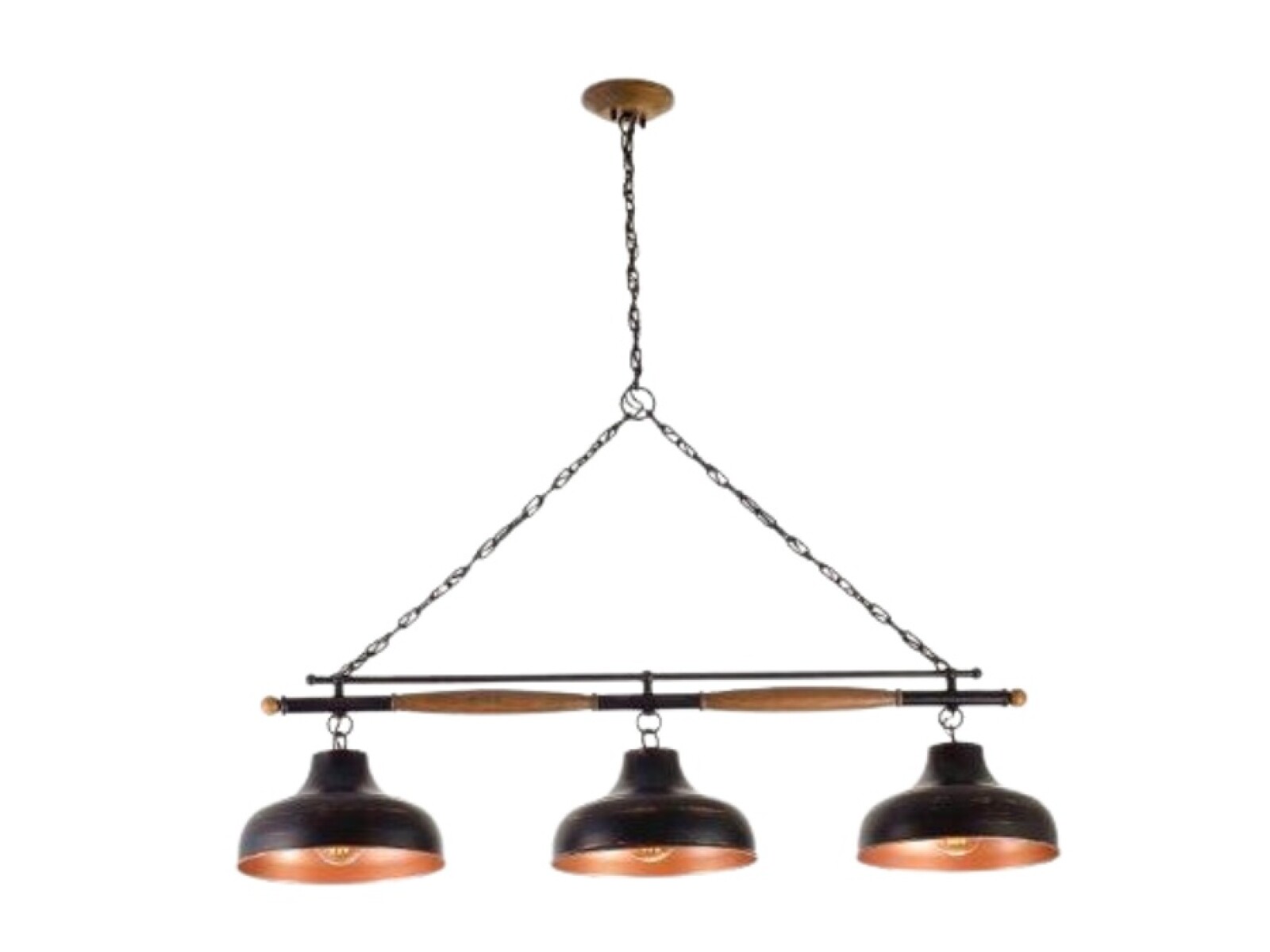 COLGANTE BROOKYLN 3L E27 BARRAL CHAPA COBRE 