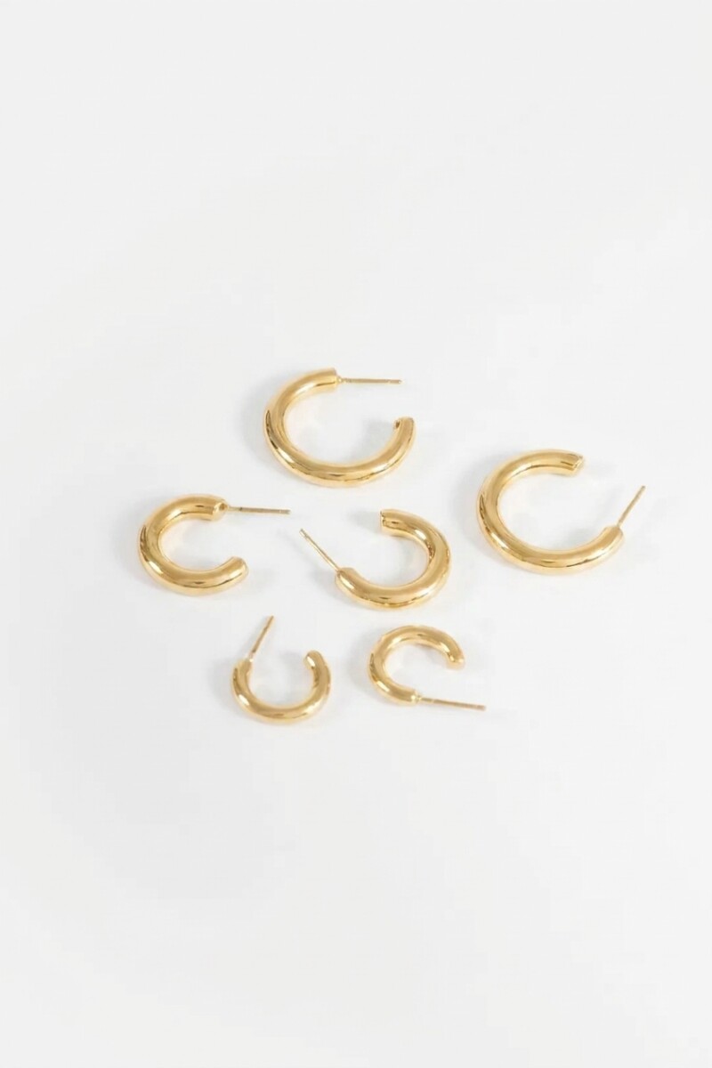 Set de 3 aros dorado
