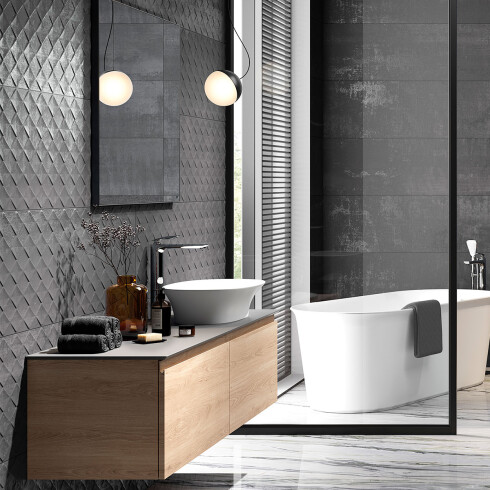 Revestimiento Negro Decor Antracita 40X120 Mate Rectificado GAMAS DE NEGRO