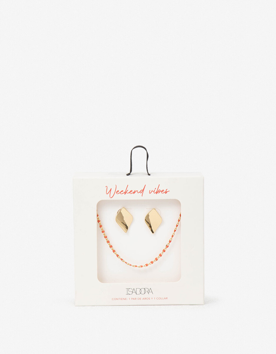 Set De Aros Chapones Y Collar 