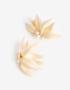 Aros Colgantes Largos Resina Aro Largos Resina Flor - Dorado