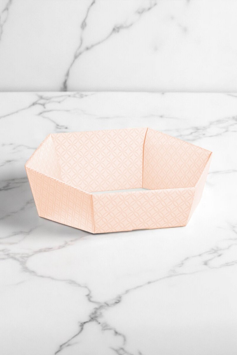 Cesto hexagonal 38x30x10 cm. - MATELASSE ROSA 