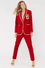 LEONA VELOUR TROUSERS Rojo