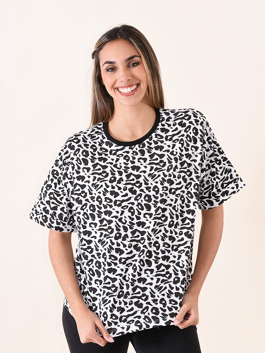 REMERA LEOPARD - BLANCO 