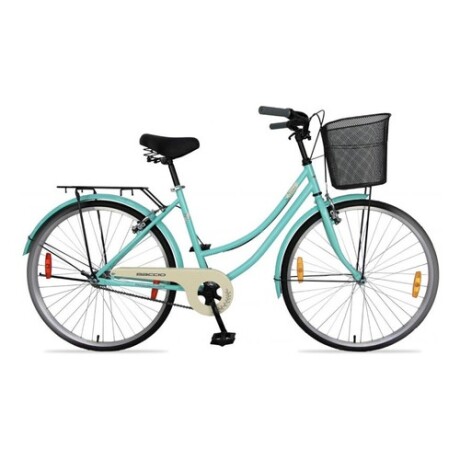 Bicicleta de paseo Baccio Siena Vintage rodado 26 con canasto y parrilla VERDE AGUA