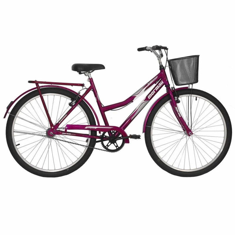 BICICLETA MORMAII RODADO 26 MUJER TRANSPORTE SOBREANA CON CANASTO VIOLETA Bicicleta Mormaii Rodado 26 Mujer Transporte Sobreana Con Canasto Violeta