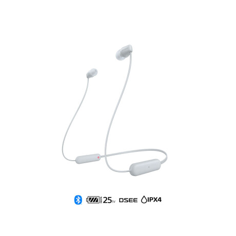 Auriculares Bluetooth Inalámbricos In Ear Sony Wi-c100 WHITE
