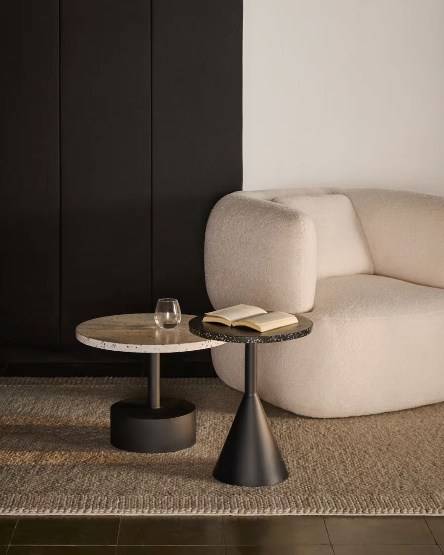 Mesa auxiliar Delano Ø 40 cm negro Mesa auxiliar Delano Ø 40 cm negro