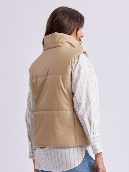 Chaleco pu Beige