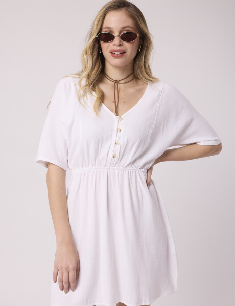 Vestido corto liso blanco