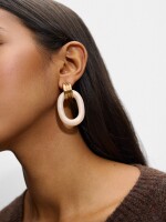 Aros Con Perlas beige