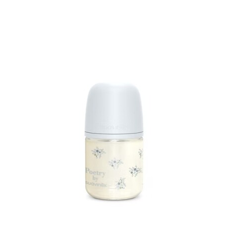 Mamadera Vidrio 120ml 0m+ poetry celeste