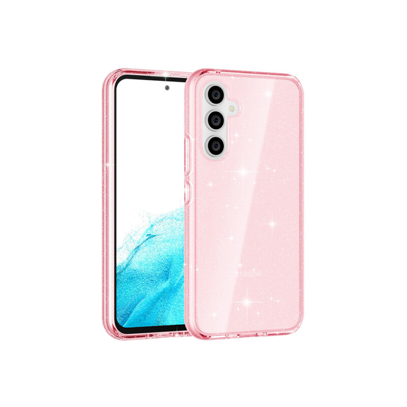 Protector rígido Samsung Galaxy A54 con brillos color rosa Protector Rígido Samsung Galaxy A54 Con Brillos Color Rosa