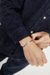PULSERA DE CUERO ROJO CON MOSQUETÓN ENTRELAZADO BAÑADO EN PLATA Pulsera
