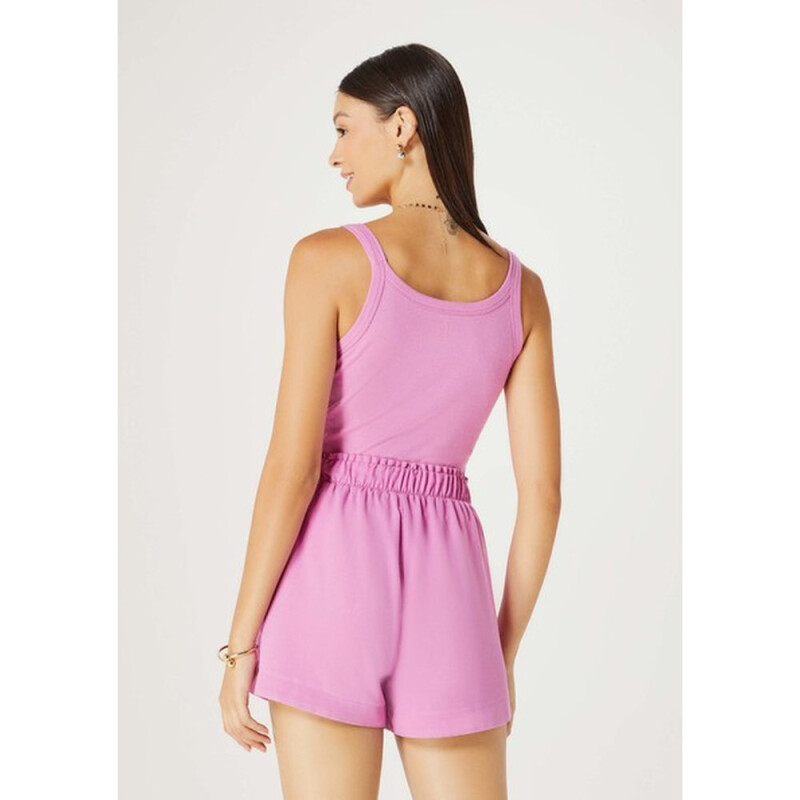 CAMISETA REGATA FEM ROSA/GRAFITO