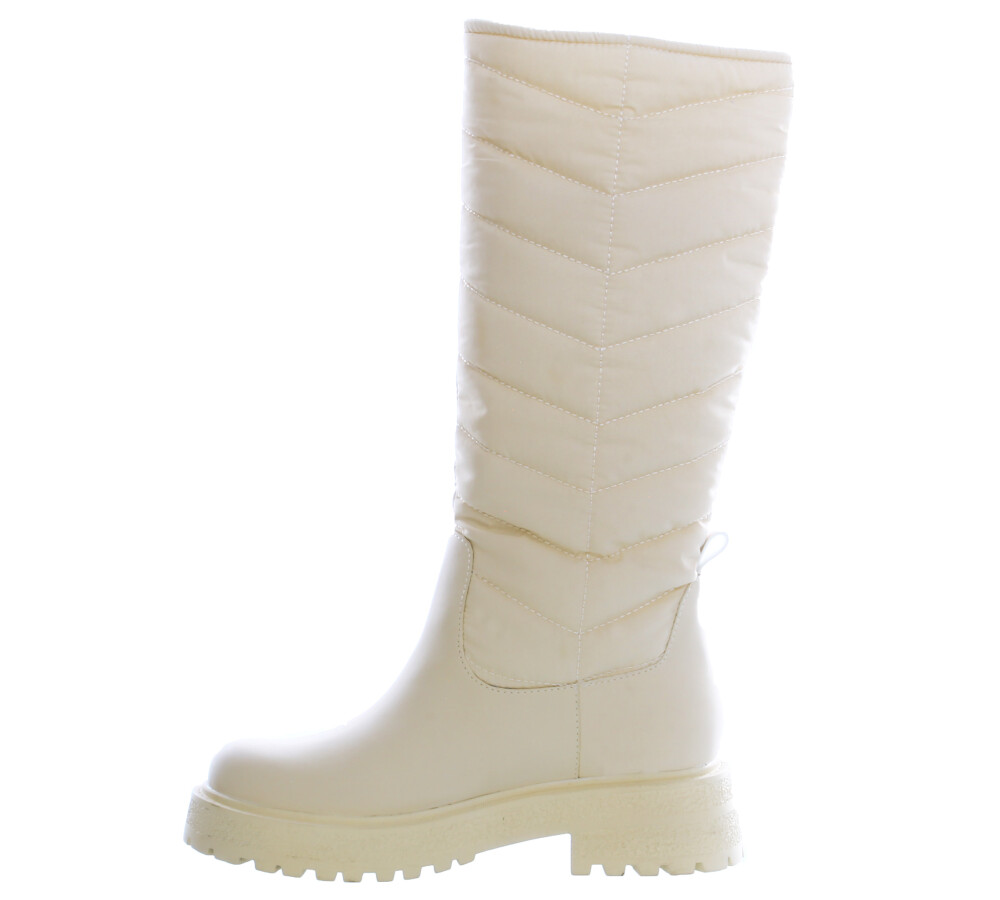 Bota bucanera TORONTO capitoneada con tela imperm Offwhite