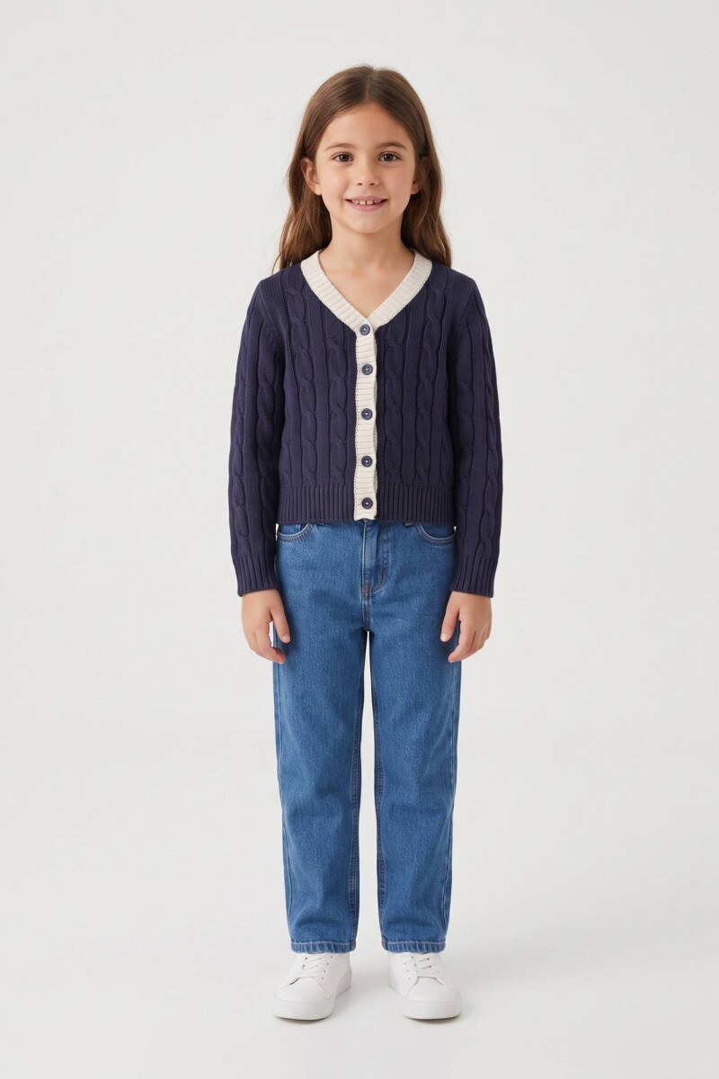 Cardigan con ochos AZUL MARINO
