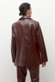 Blazer crocco eco cuero chocolate