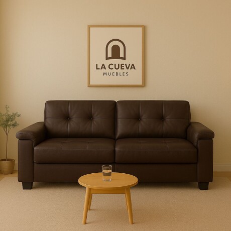 Sillon 3 cuerpos Eco Cuero Luares Chocolate