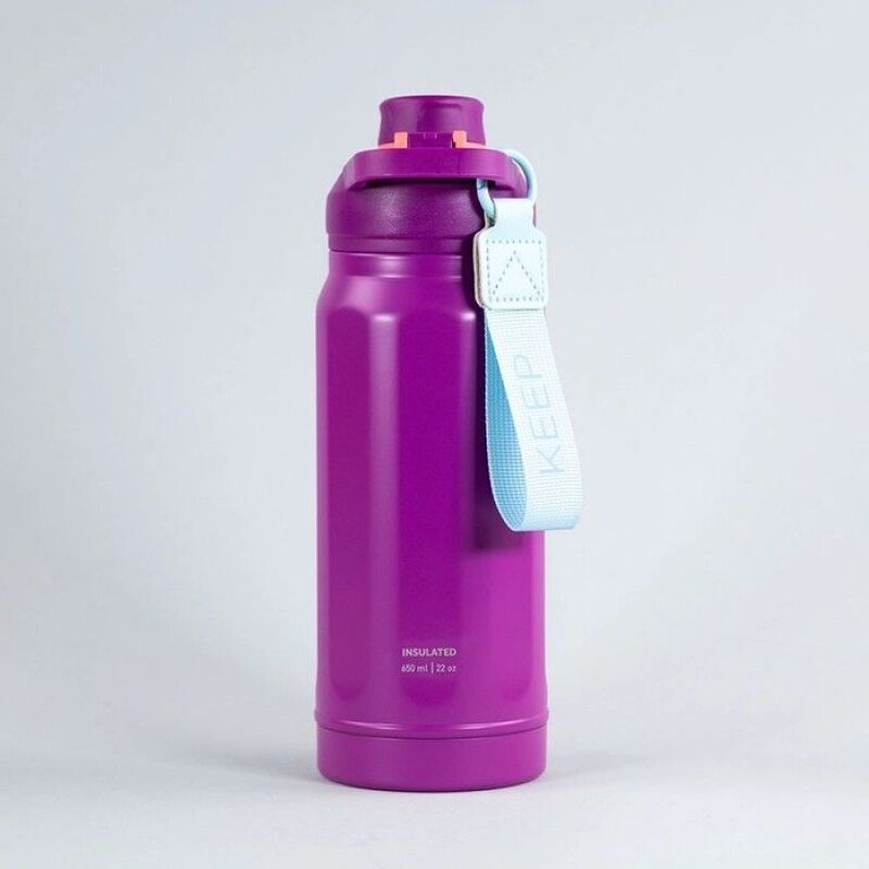 Botella Insulada Strap Flask Keep 650 Ml De Acero Inoxidable Violeta