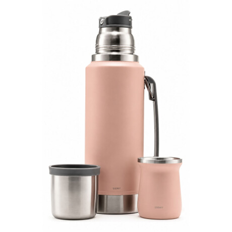 Set Matero Termo 1L Ac. Inox + Mate 160ml Térmico Completo Rosa
