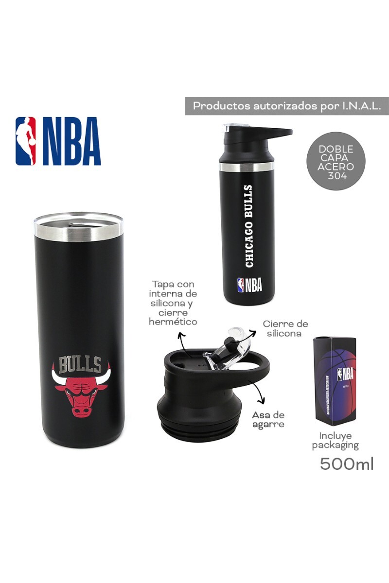 Botella Termica NBA 600 ML Negro