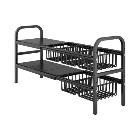 Organizador Extensible Multifunción 2 Niveles 53-83x49x25cm Negro