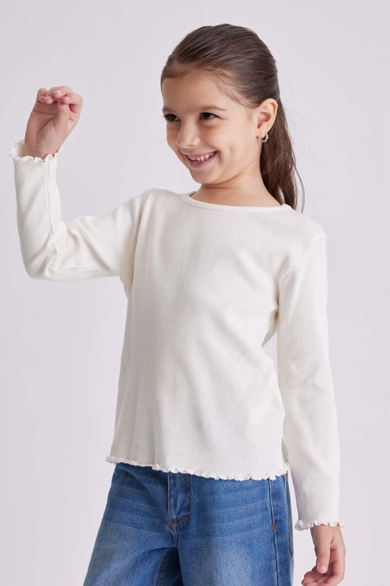 Remera manga larga rib Crudo