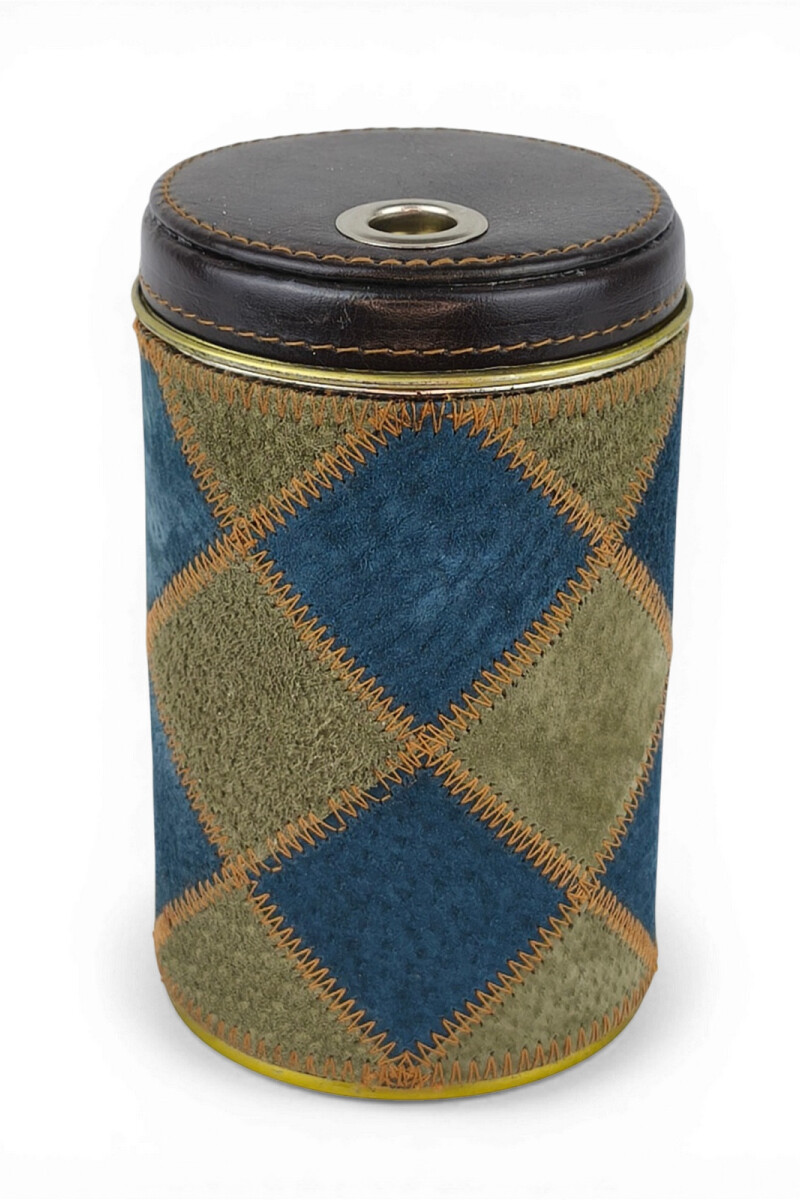 Yerbera c/ detalle pecari rombo puzzle Azul