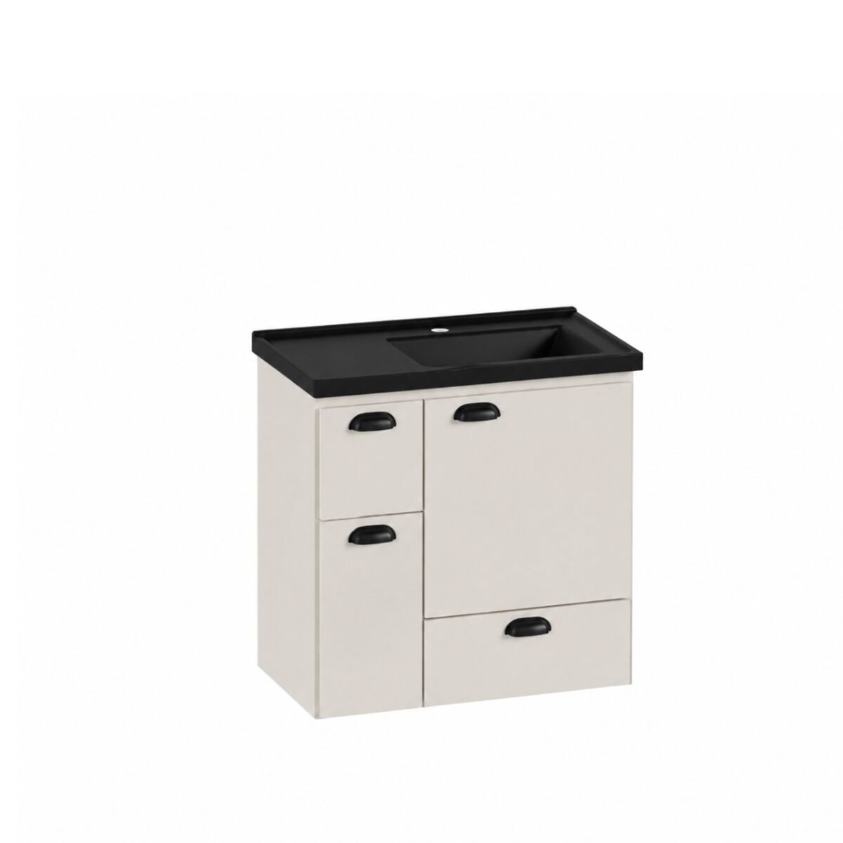 Mueble De Baño Suspendido Nuevo Orquídea 60cm Nude Bacha Negra 