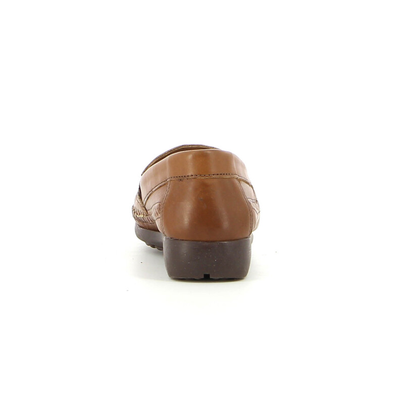 Mocasines Country de Mujer Elasticos Costura Napa Suela Cognac