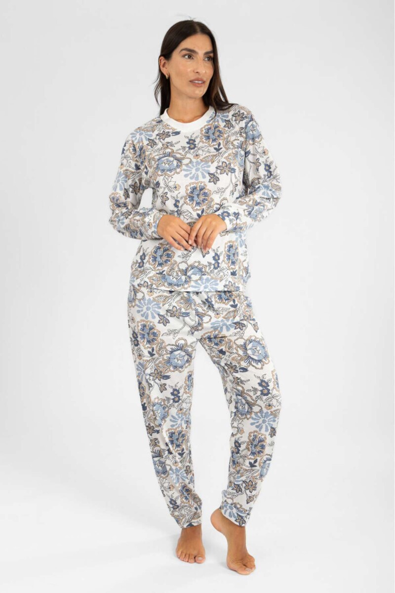 Pijama blue flower - Lila 