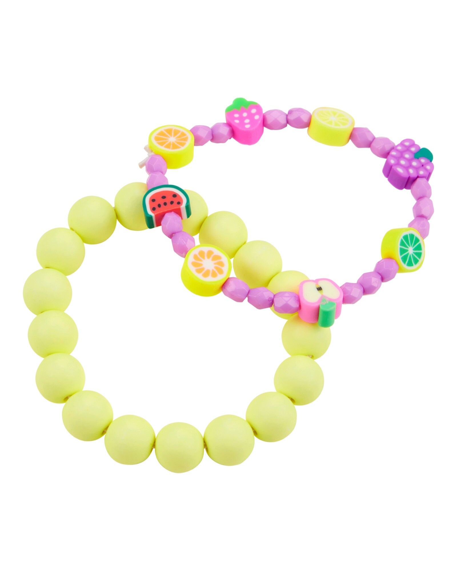 Pack dos pulseras con dijes de frutas Sin color
