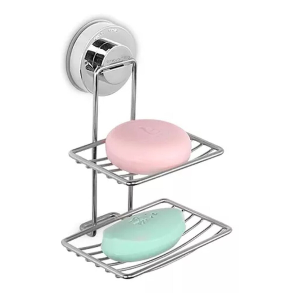 JABONERA DE BAÑO DOBLE - PLATEADO 