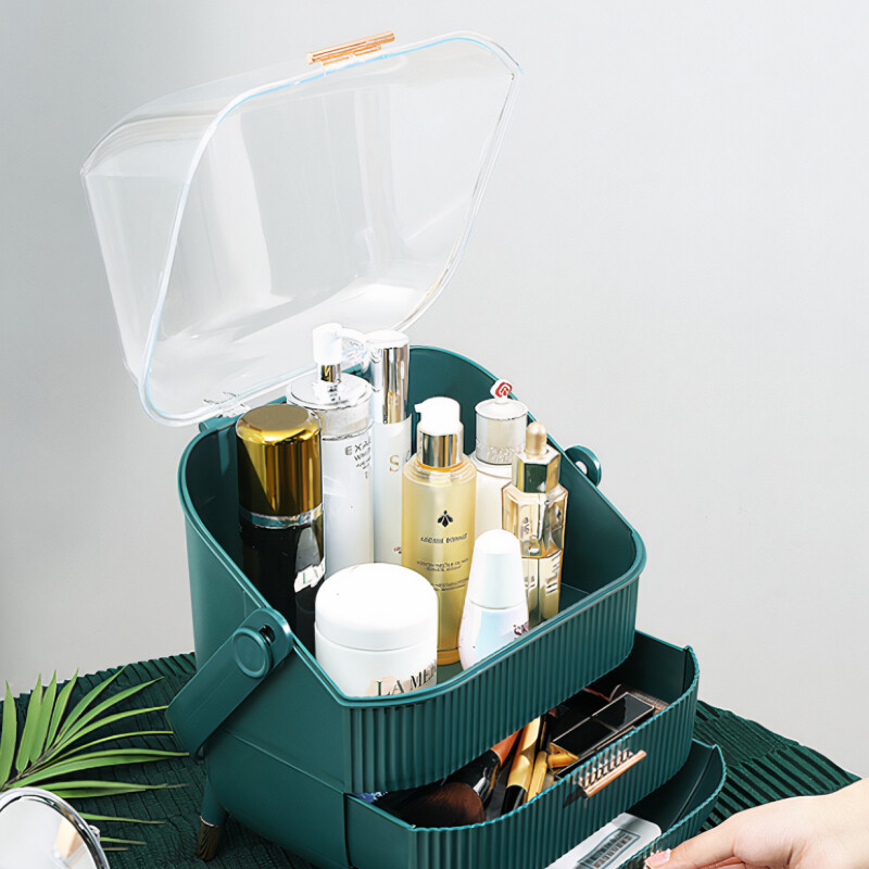 Organizador De Cosméticos Y Maquillaje Retro Verde - Valentín Morena