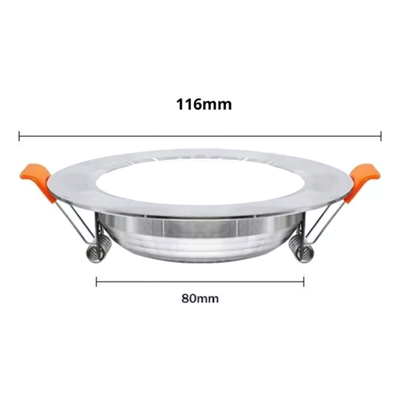 Plafón Led Circular Embutir Iluminación 7w Empotrar Pro Blanco