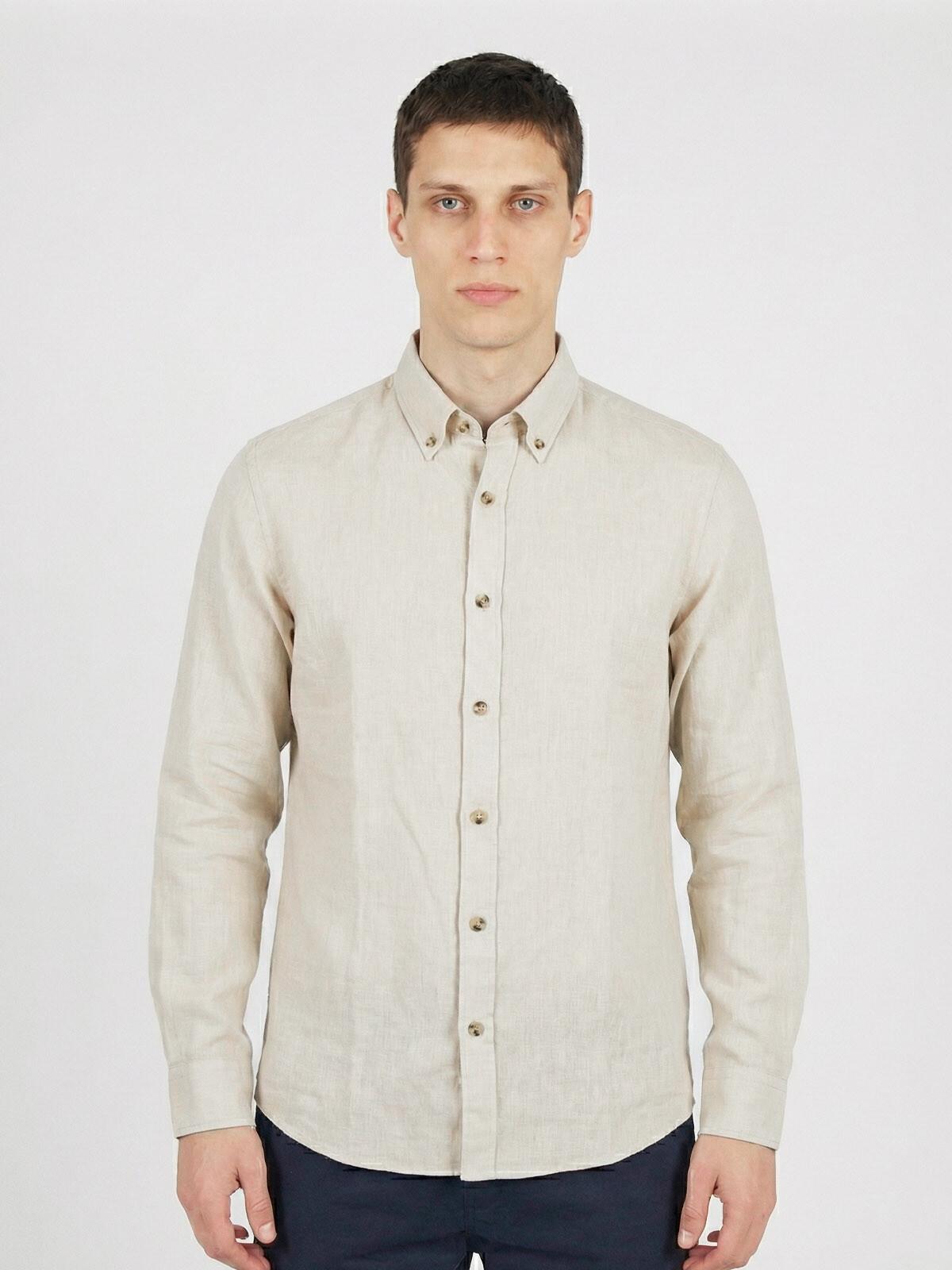 CAMISA LINO CLASICA CRUDO