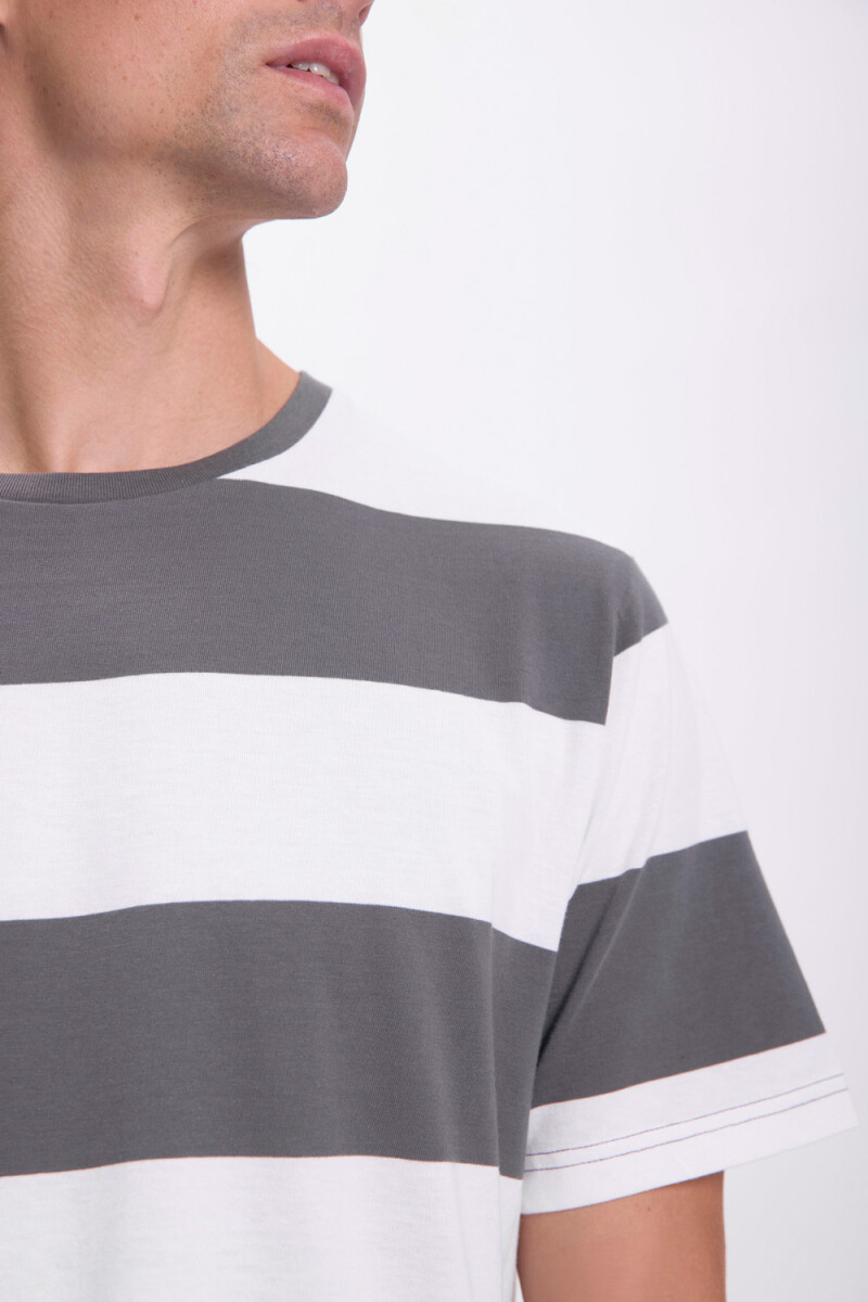 Remera rayas Gris Oscuro