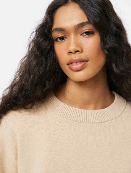 BUZO DE PUNTO - MARRÓN BEIGE